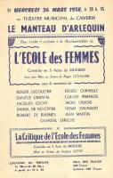 Affiche la critique de l ecole des femmes